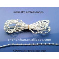 Chaîne de perles verticales à grumeaux - chaîne de rideau en plastique blanc de 4,5 * 12 mm
